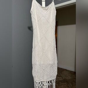 Abercrombie&Fitch White Crochet Sleeveless Dress